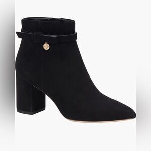 EUC Kate Spade New York Gretchen Pointed Toe Bootie with Gold Charm Size 8B …